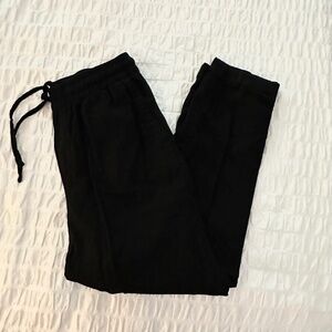 Old Navy Black Linen Drawstring Pants